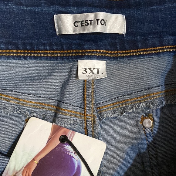 C’EST TOI Plus Dark Wash Skinny Jeans Size 3X - Picture 4 of 7